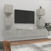 Set-di-Mobili-Porta-TV-6-pz-Grigio-Cemento-in-Legno-Multistrato