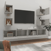Set-di-Mobili-Porta-TV-6-pz-Grigio-Cemento-in-Legno-Multistrato