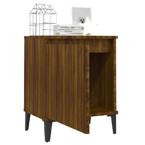 Comodino-con-Gambe-in-Metallo-Rovere-Marrone-40x30x50-cm