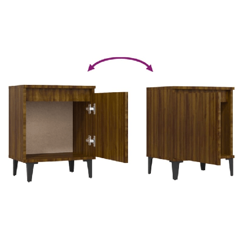 Comodino-con-Gambe-in-Metallo-Rovere-Marrone-40x30x50-cm