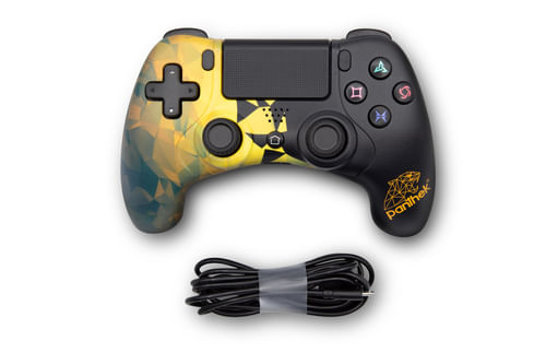 Panthek-PlayStation-4-Controller-Wired-Giallo-e-Nero