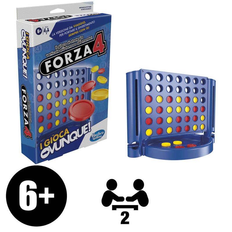 Hasbro-Gaming-Forza-4-I-Gioca-Ovunque-gioco-portatile-per-2-giocatori-gioco-da-viaggio-per-bambini-e-bambine