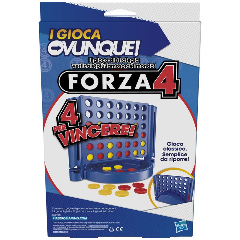 Hasbro-Gaming-Forza-4-I-Gioca-Ovunque-gioco-portatile-per-2-giocatori-gioco-da-viaggio-per-bambini-e-bambine