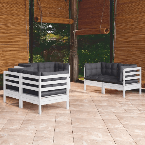 vidaXL-Set-Divani-da-Giardino-6-pz-con-Cuscini-in-Massello-di-Pino