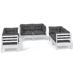 vidaXL-Set-Divani-da-Giardino-6-pz-con-Cuscini-in-Massello-di-Pino