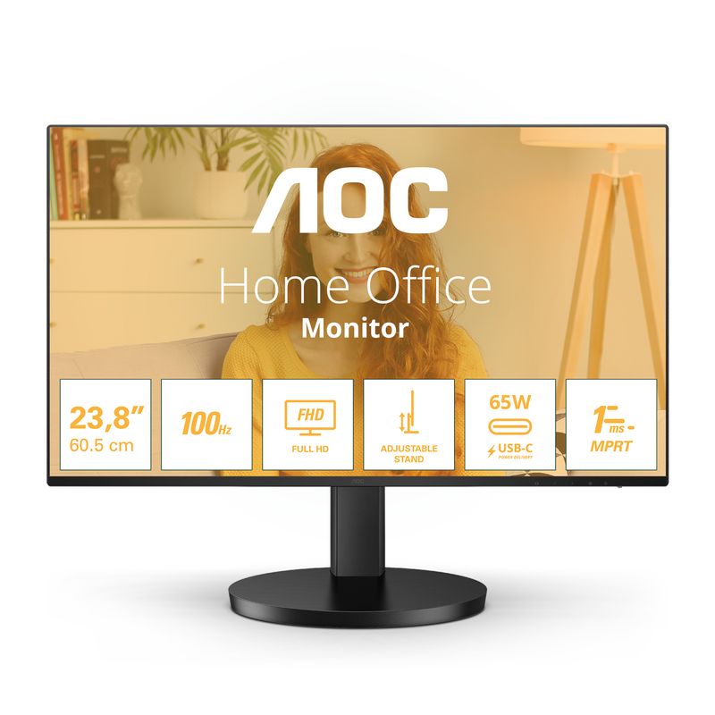 Aoc-24B3CF2-Monitor-per-Pc-23.8---Led-Ips-Full-Hd-16-9-250-cdm-100hz-Usb-c-Dock-Hdmi-Multimediale
