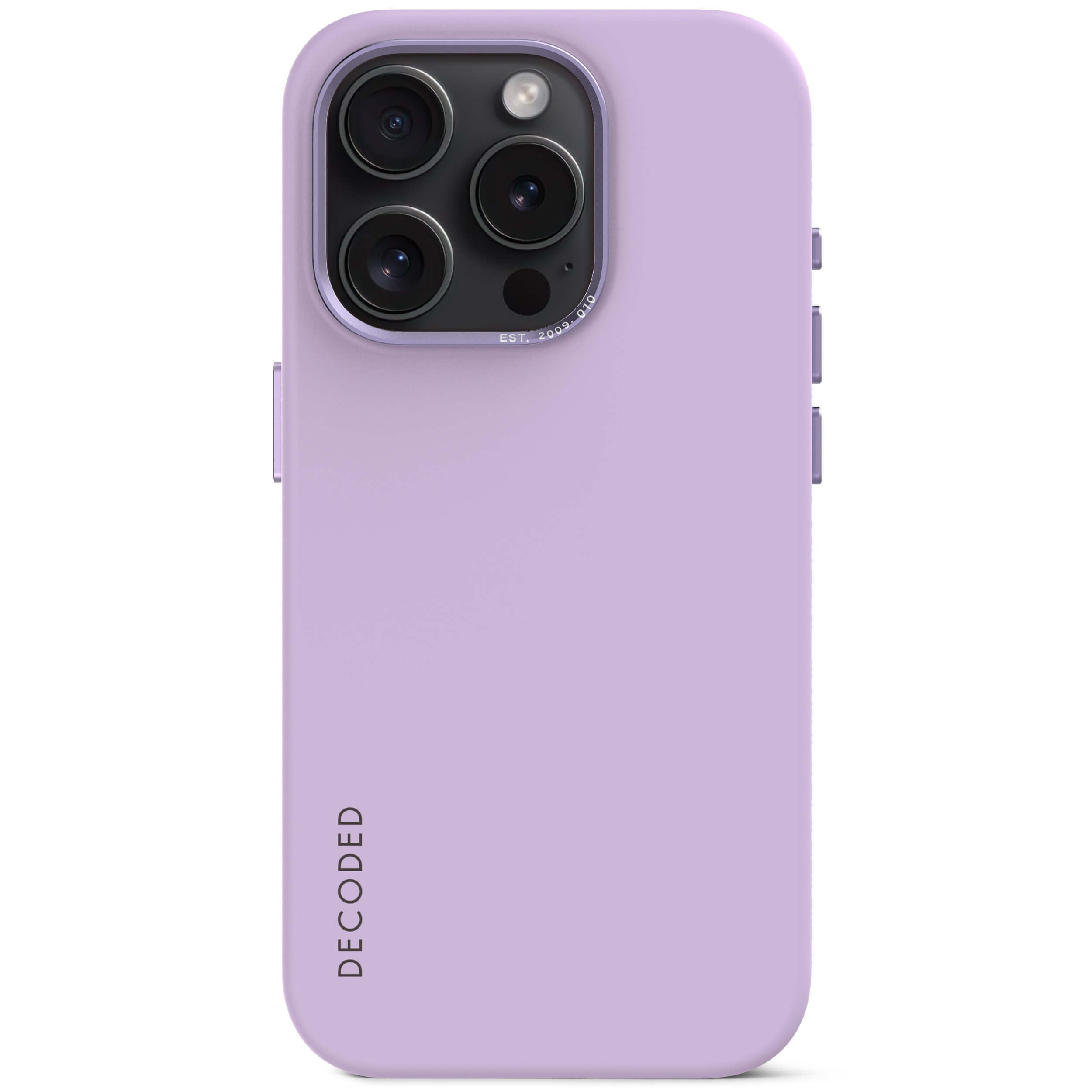 Decoded Cover posteriore in silicone antimicrobico decodificato per iPhone 15 Pro Max Lavanda