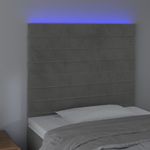 Testiera-a-LED-Grigio-Chiaro-100x5x118-128-cm-in-Velluto