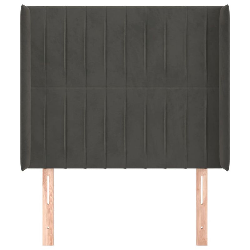 Testiera-ad-Orecchio-Grigio-Scuro-147x16x78-88-cm-in-Velluto
