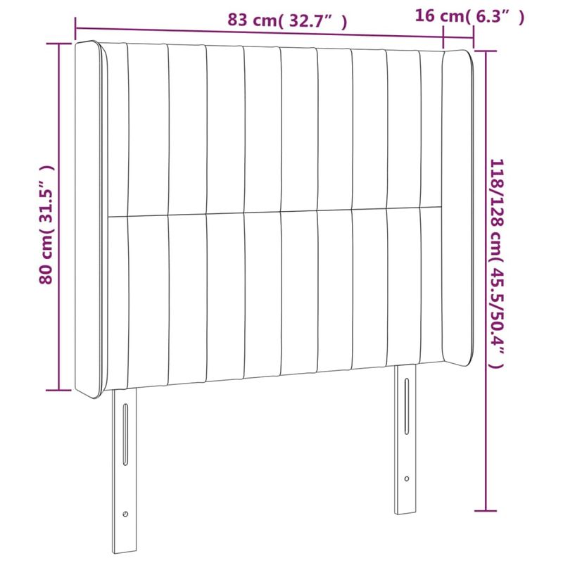 Testiera-ad-Orecchio-Grigio-Scuro-147x16x78-88-cm-in-Velluto
