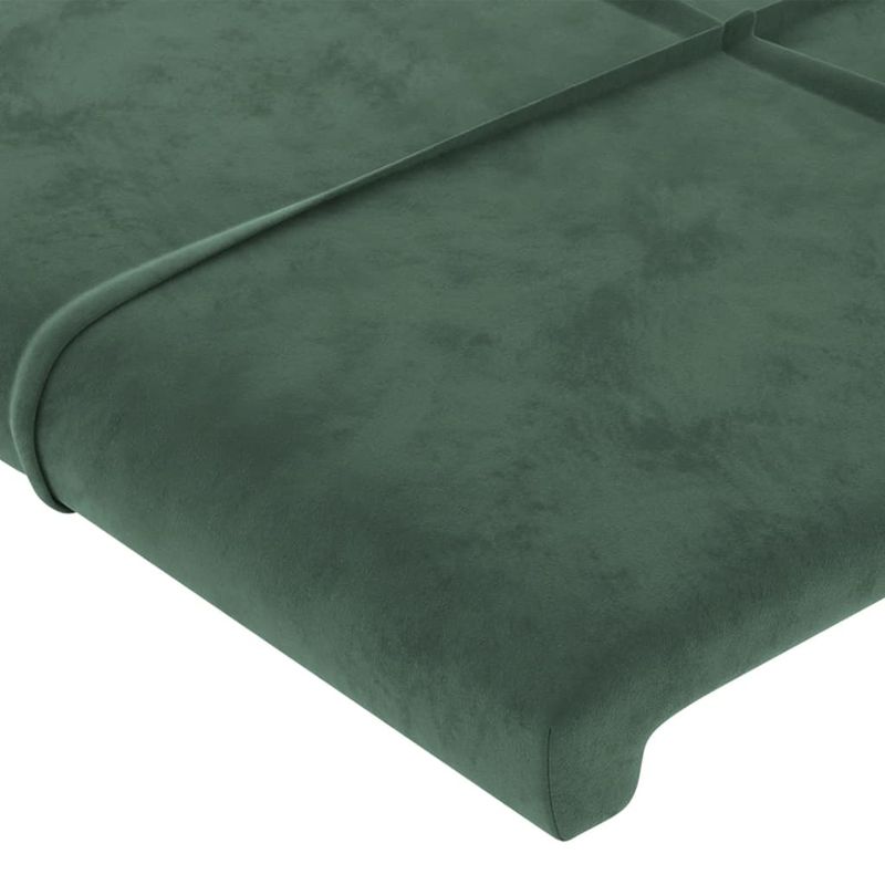 Testiera-a-LED-Verde-scuro-93x16x78-88-cm-in-Velluto