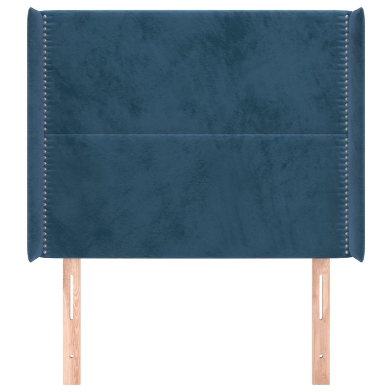 Testiera-ad-Orecchio-Blu-Scuro-183x16x78-88-cm-in-Velluto