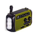 Trevi RADIO PORTATILE DINAMO E SOLARE USB MICRO SD WIRELESS E POWERBANK RA 7F30 BT VERDE