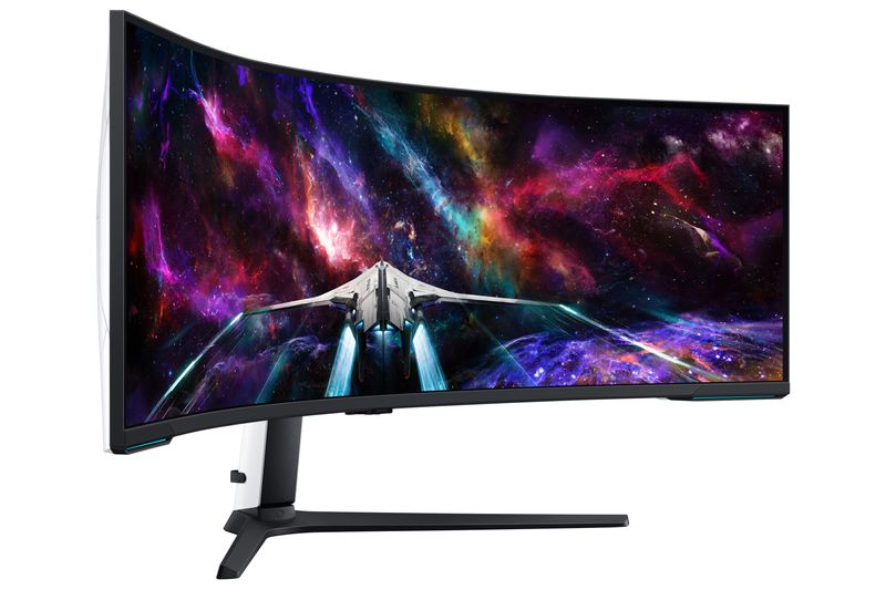 Samsung-G95NC-LED-display-1448-cm--57--7680-x-2160-Pixel-Dual-UHD-QLED-Bianco