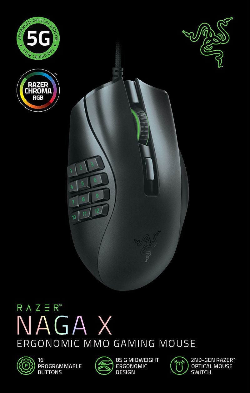 Razer-Naga-X-mouse-Mano-destra-USB-tipo-A-Ottico-18000-DPI--RAZER-NAGA-X-GAMING-MOUSE-BLACK-