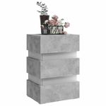 vidaXL-Comodino-con-LED-Grigio-Cemento-45x35x67cm-in-Legno-Multistrato