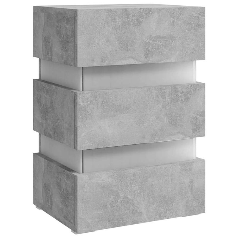 vidaXL-Comodino-con-LED-Grigio-Cemento-45x35x67cm-in-Legno-Multistrato