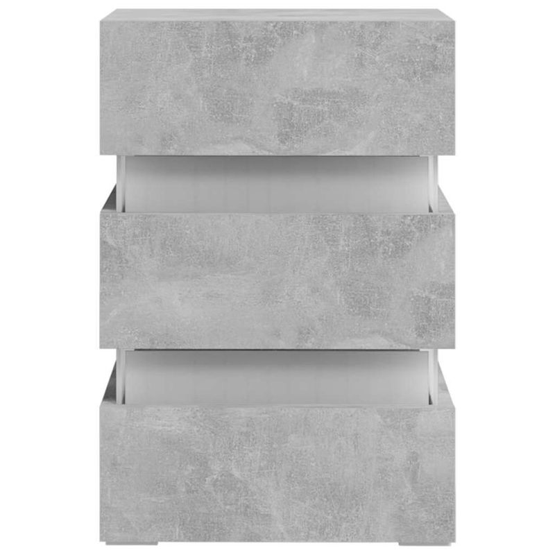 vidaXL-Comodino-con-LED-Grigio-Cemento-45x35x67cm-in-Legno-Multistrato