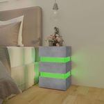 vidaXL-Comodino-con-LED-Grigio-Cemento-45x35x67cm-in-Legno-Multistrato