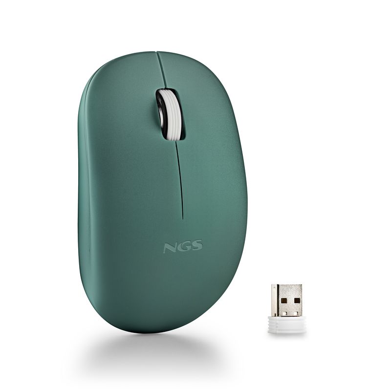 NGS-Fog-Pro-Green-Mouse-Wireless-Ottico-da-1000-DPI-Interfaccia-Nano-USB-Ambidestro-Verde