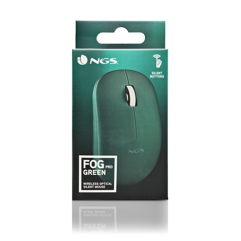 NGS-Fog-Pro-Green-Mouse-Wireless-Ottico-da-1000-DPI-Interfaccia-Nano-USB-Ambidestro-Verde
