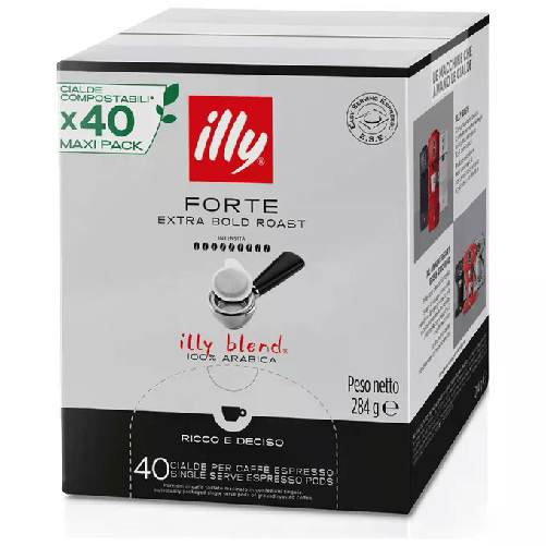 Illy Caffe' Illy Cialde Carta 44mm Monodose Tostato Forte Caffe 100% Arabica (40)