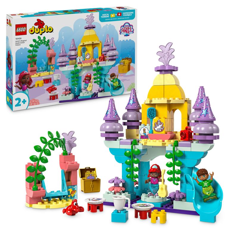 LEGO-DUPLO-Disney-Il-Magico-Palazzo-Sottomarino-di-Ariel-Giochi-Educativi-per-Bambine-e-Bambini-da-2-Anni-Castello-Giocattolo-della-Sirenetta-da-Costruire-e-Ricostruire-con-Personaggi-10435