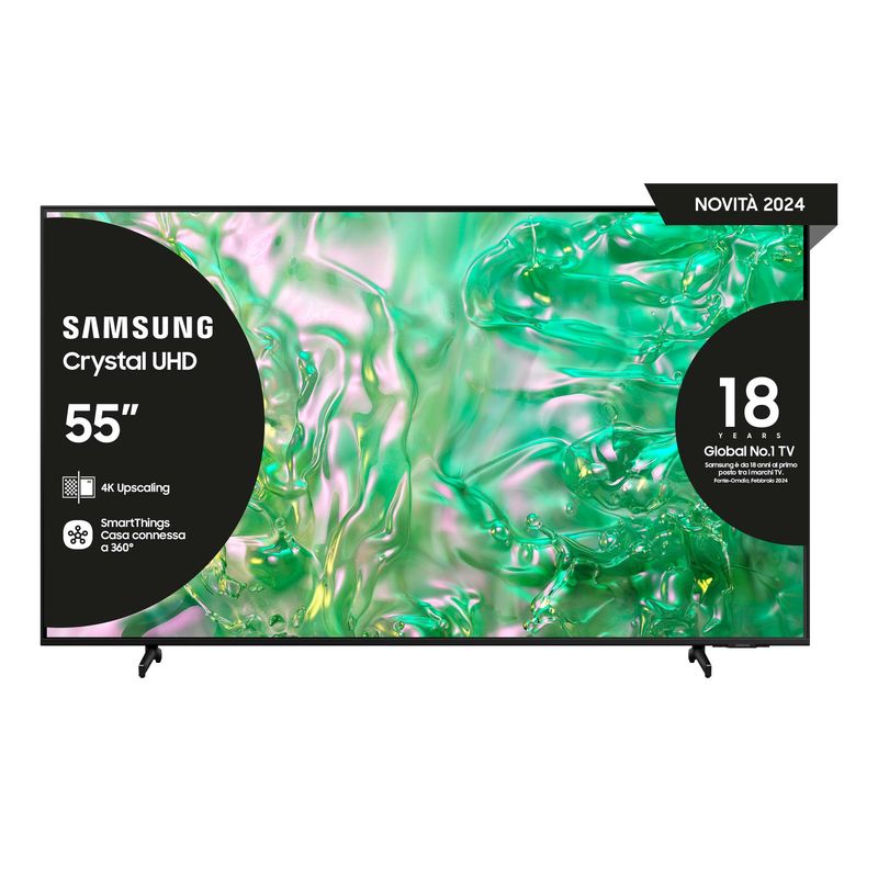 Samsung-UE55DU8070UXZT-TV-Crystal-UHD-4K-55-pollici-Smart-TV-Wi-Fi-Nero-2024-Processore-Crystal-4K-Upscaling-AirSlim-Design-OTS-Lite