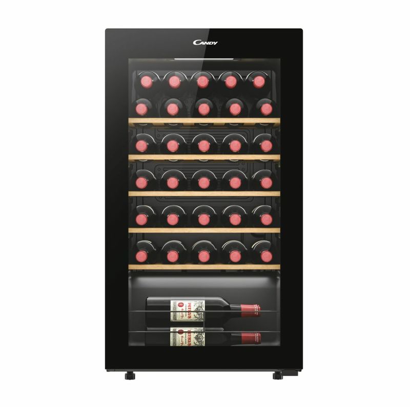 Candy-CWC034-Cantinetta-Vino-Capacita--34-Bottiglie-Classe-energetica-G-Ripiani-in-Legno-Temperatura-5-20-°C-Libera-Installazione-colore-Nero