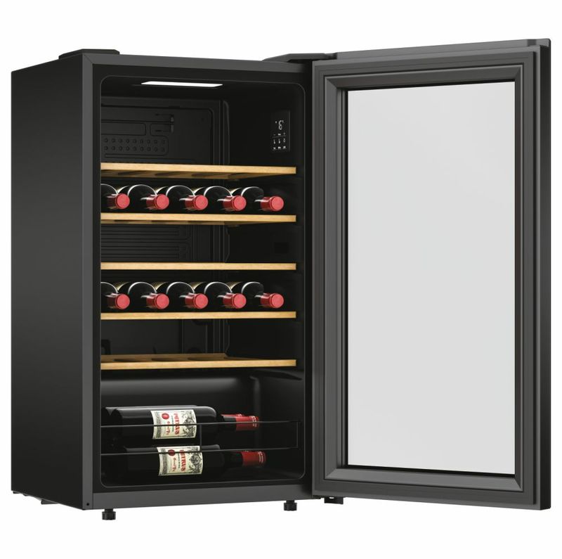 Candy-CWC034-Cantinetta-Vino-Capacita--34-Bottiglie-Classe-energetica-G-Ripiani-in-Legno-Temperatura-5-20-°C-Libera-Installazione-colore-Nero