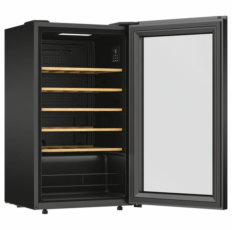 Candy-CWC034-Cantinetta-Vino-Capacita--34-Bottiglie-Classe-energetica-G-Ripiani-in-Legno-Temperatura-5-20-°C-Libera-Installazione-colore-Nero