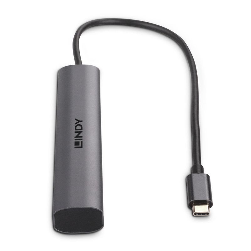 Lindy-43384-hub-di-interfaccia-USB-tipo-C-10000-Mbit-s-Grigio