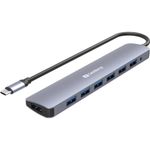 Sandberg 136-40 hub di interfaccia USB 3.2 Gen 1 (3.1 Gen 1) Type-C 5000 Mbit/s Grigio