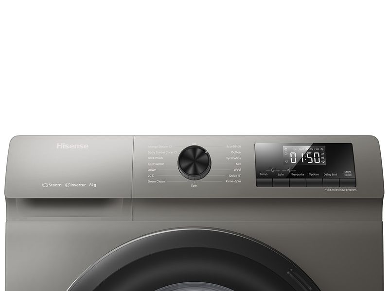 Hisense-WFQP8014EVMT-lavatrice-Caricamento-frontale-8-kg-1400-Giri-min-Acciaio-inox