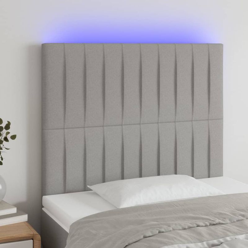 Testiera-a-LED-Grigio-Chiaro-100x5x78-88-cm-in-Tessuto
