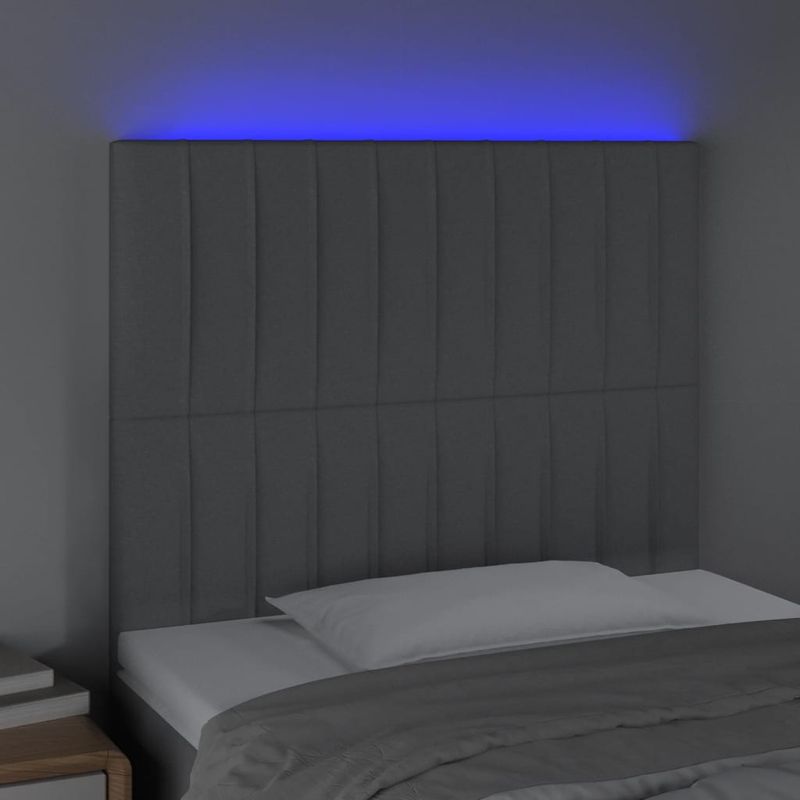 Testiera-a-LED-Grigio-Chiaro-100x5x78-88-cm-in-Tessuto