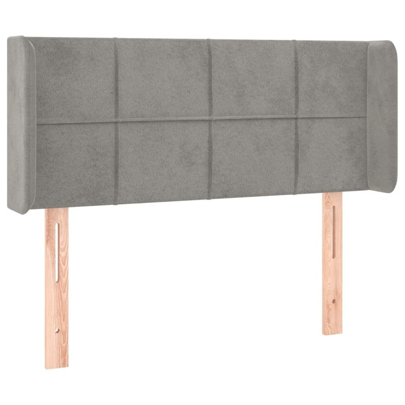 Testiera-a-LED-Grigio-Chiaro-93x16x118-128-cm-in-Velluto