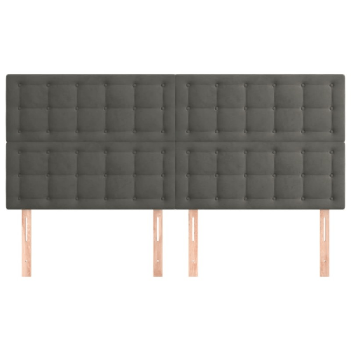 Testiera-4-pz-Grigio-Scuro-80x5x78-88-cm-in-Velluto