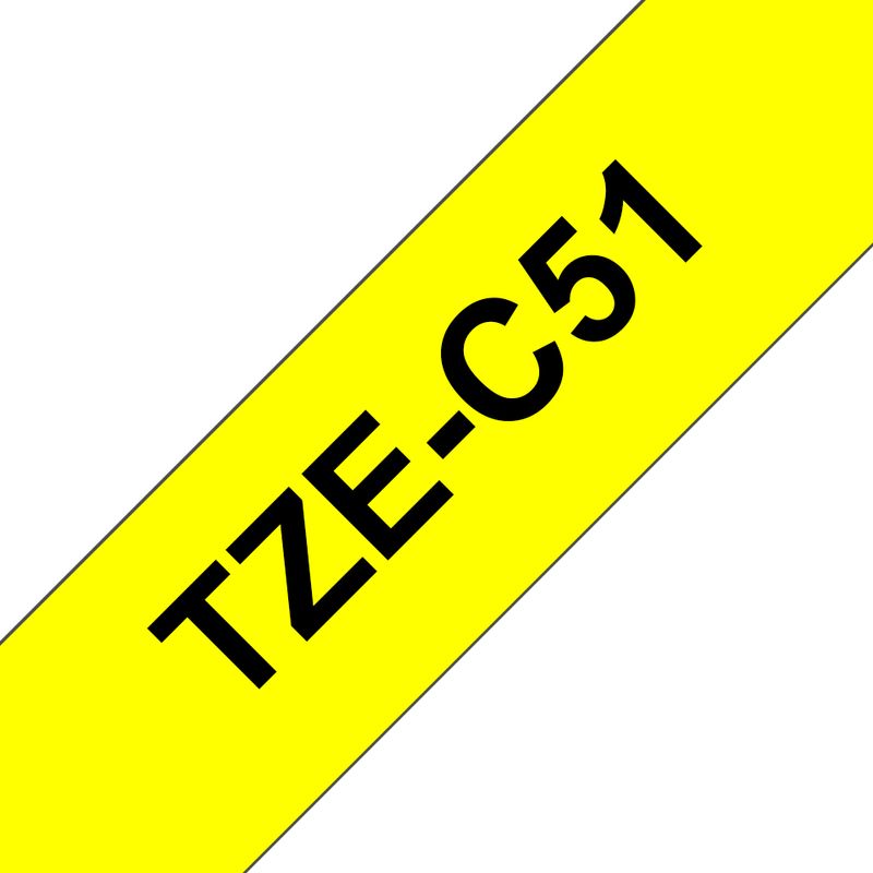 Brother-TZe-C51-nastro-per-etichettatrice-Nero-su-giallo-fluorescente