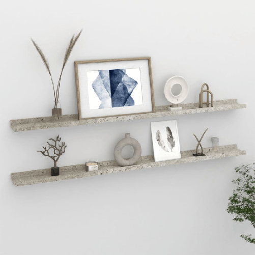 vidaXL-Mensole-da-Parete-2-pz-Grigio-Cemento-115x9x3-cm