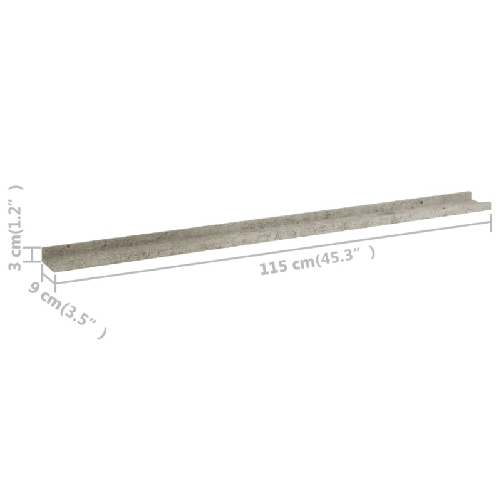 vidaXL-Mensole-da-Parete-2-pz-Grigio-Cemento-115x9x3-cm