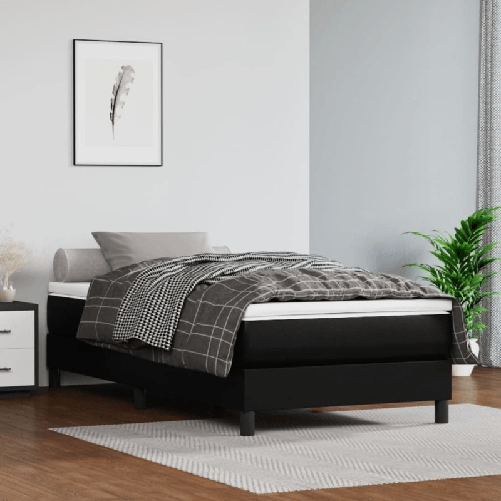 VidaXL Materasso a Molle Insacchettate Nero 90x200x20 cm in Similpelle