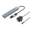 Conceptronic-HUBBIES21GP-Hub-di-Interfaccia-Usb-3.2-Gen-1--3.1-Gen-1--Type-a-5000-Mbit-s-Grigio