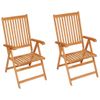 Sedie-da-Giardino-4-pz-con-Cuscini-Blu-Massello-di-Teak