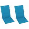 Sedie-da-Giardino-4-pz-con-Cuscini-Blu-Massello-di-Teak