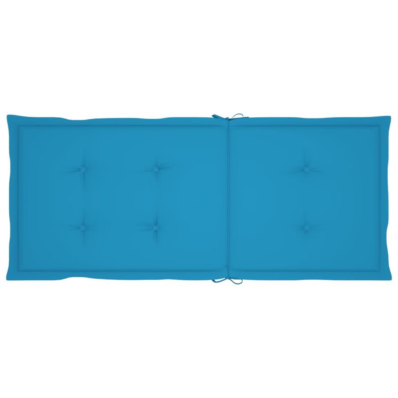 Sedie-da-Giardino-4-pz-con-Cuscini-Blu-Massello-di-Teak