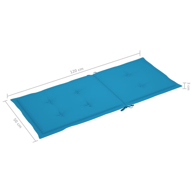 Sedie-da-Giardino-4-pz-con-Cuscini-Blu-Massello-di-Teak