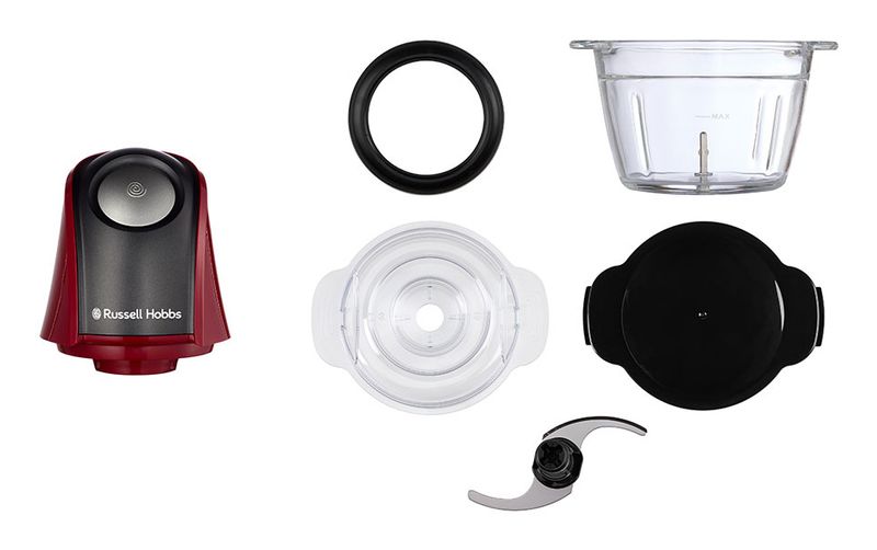 Russell-Hobbs-27130-56-Tritatutto-Tritaverdure-Elettrico-Capacita--0.5-Litri-Potenza-200-Watt-colore-Rosso-e-Nero