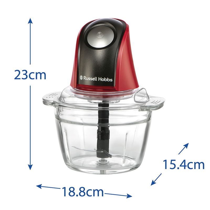 Russell-Hobbs-27130-56-Tritatutto-Tritaverdure-Elettrico-Capacita--0.5-Litri-Potenza-200-Watt-colore-Rosso-e-Nero