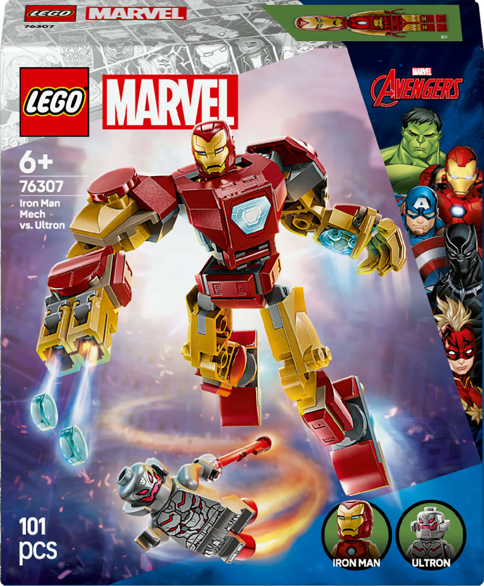 Lego Set 76307 Mech di Iron Man vs Ultron Marvel Super Heroes Assemblaggio Creativo per Fan e Collezionisti